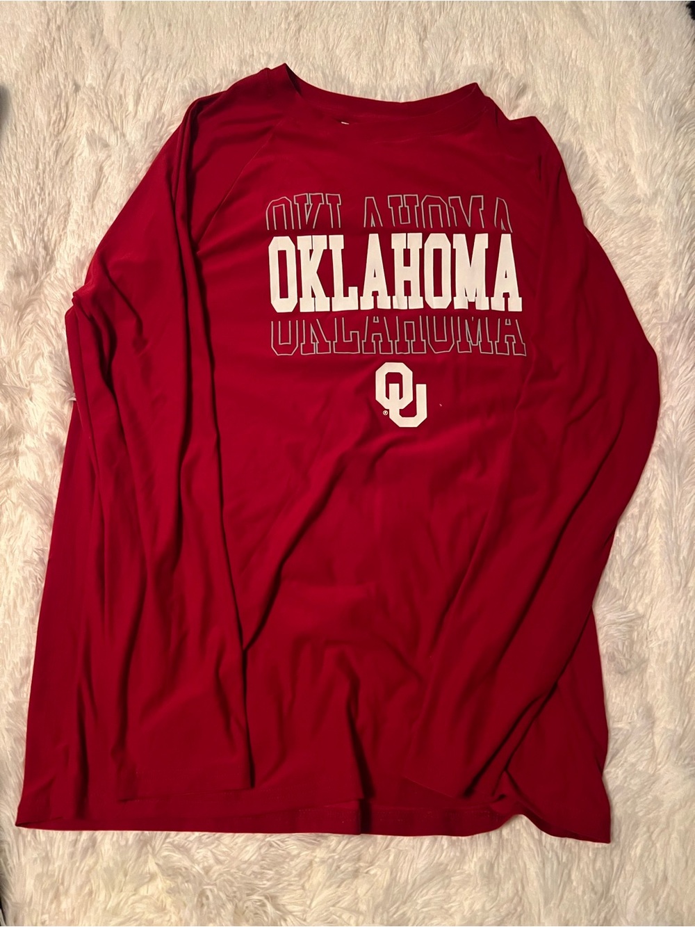 Oklahoma Long Sleeve Graphic Tee - Crimson